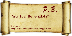Petrics Bereniké névjegykártya